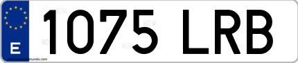Ejemplo de matrícula de coche ordinaria 1075 LRB