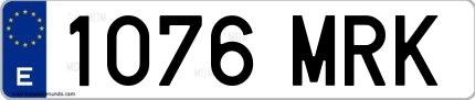 Ejemplo de matrícula española 1076 MRK