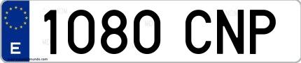 Ejemplo de matrícula española 1080 CNP
