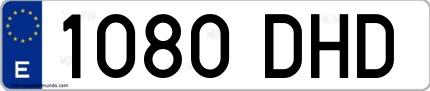 Ejemplo de matrícula española 1080 DHD