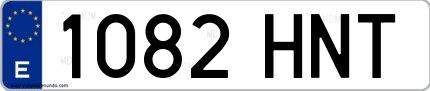 Ejemplo de matrícula española 1082 HNT