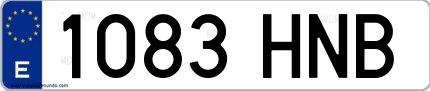 Ejemplo de matrícula española 1083 HNB