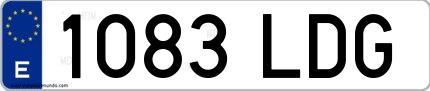 Ejemplo de matrícula española 1083 LDG