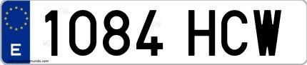 Ejemplo de matrícula española 1084 HCW