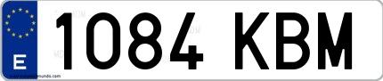 Ejemplo de matrícula española 1084 KBM
