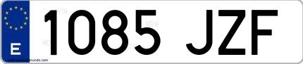 Ejemplo de matrícula española 1085 JZF