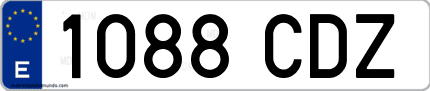 Ejemplo de matrícula de coche ordinaria 1088 CDZ