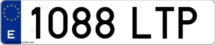 Ejemplo de matrícula española 1088 LTP