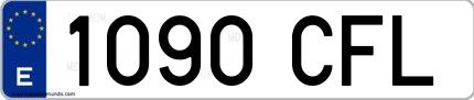 Ejemplo de matrícula española 1090 CFL