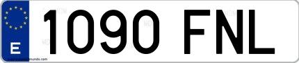 Ejemplo de matrícula española 1090 FNL
