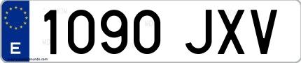 Ejemplo de matrícula española 1090 JXV