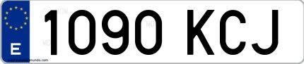 Ejemplo de matrícula española 1090 KCJ