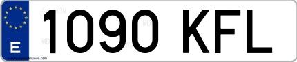 Ejemplo de matrícula española 1090 KFL