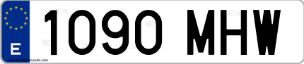 Ejemplo de matrícula de coche ordinaria 1090 MHW