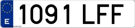 Ejemplo de matrícula española 1091 LFF
