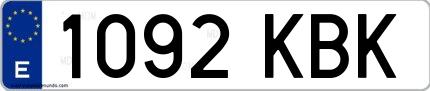 Ejemplo de matrícula española 1092 KBK