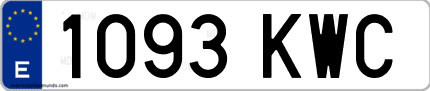 Ejemplo de matrícula de coche ordinaria 1093 KWC