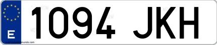 Ejemplo de matrícula de coche ordinaria 1094 JKH