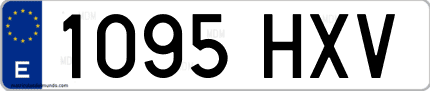 Ejemplo de matrícula de coche ordinaria 1095 HXV