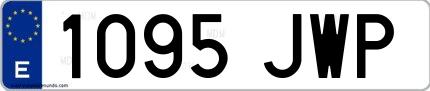Ejemplo de matrícula española 1095 JWP