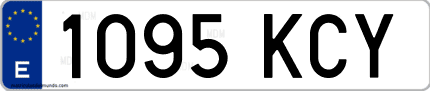 Ejemplo de matrícula de coche ordinaria 1095 KCY