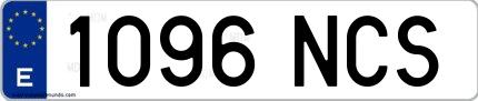 Ejemplo de matrícula española 1096 NCS