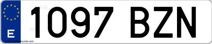 Ejemplo de matrícula española 1097 BZN