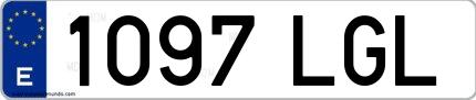Ejemplo de matrícula española 1097 LGL
