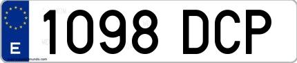 Ejemplo de matrícula española 1098 DCP
