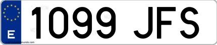 Ejemplo de matrícula española 1099 JFS
