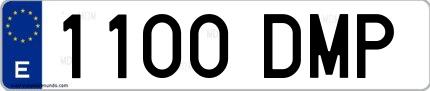 Ejemplo de matrícula española 1100 DMP