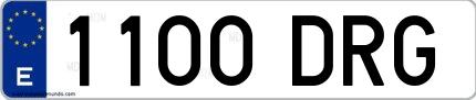 Ejemplo de matrícula española 1100 DRG