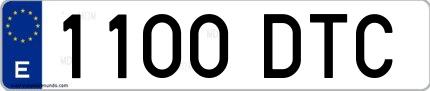 Ejemplo de matrícula española 1100 DTC