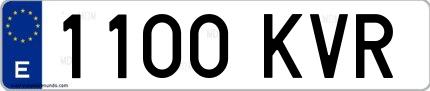 Ejemplo de matrícula española 1100 KVR
