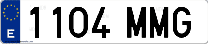 Ejemplo de matrícula de coche ordinaria 1104 MMG