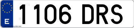 Ejemplo de matrícula de coche ordinaria 1106 DRS