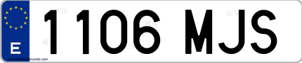Ejemplo de matrícula de coche ordinaria 1106 MJS