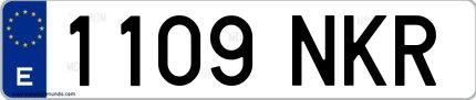 Ejemplo de matrícula española 1109 NKR