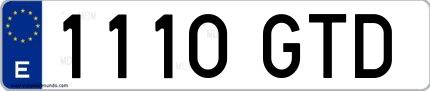 Ejemplo de matrícula española 1110 GTD