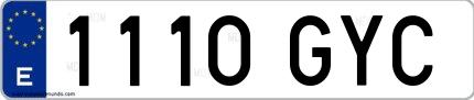 Ejemplo de matrícula española 1110 GYC