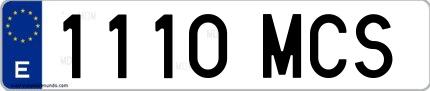 Ejemplo de matrícula española 1110 MCS