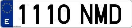 Ejemplo de matrícula española 1110 NMD
