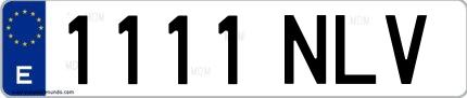 Ejemplo de matrícula española 1111 nlv