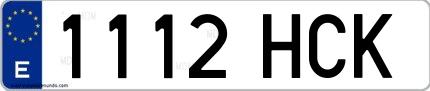 Ejemplo de matrícula española 1112 HCK