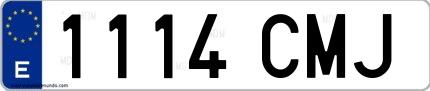 Ejemplo de matrícula española 1114 CMJ