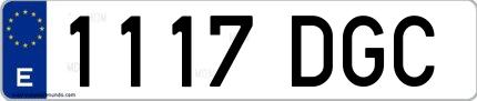 Ejemplo de matrícula española 1117 DGC