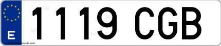 Ejemplo de matrícula española 1119 CGB
