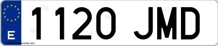 Ejemplo de matrícula española 1120 JMD