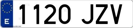 Ejemplo de matrícula española 1120 JZV