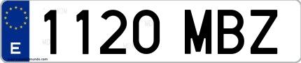 Ejemplo de matrícula española 1120 MBZ